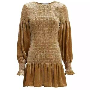 LoveShackFancy Scarlett Mini Dress in Cypress